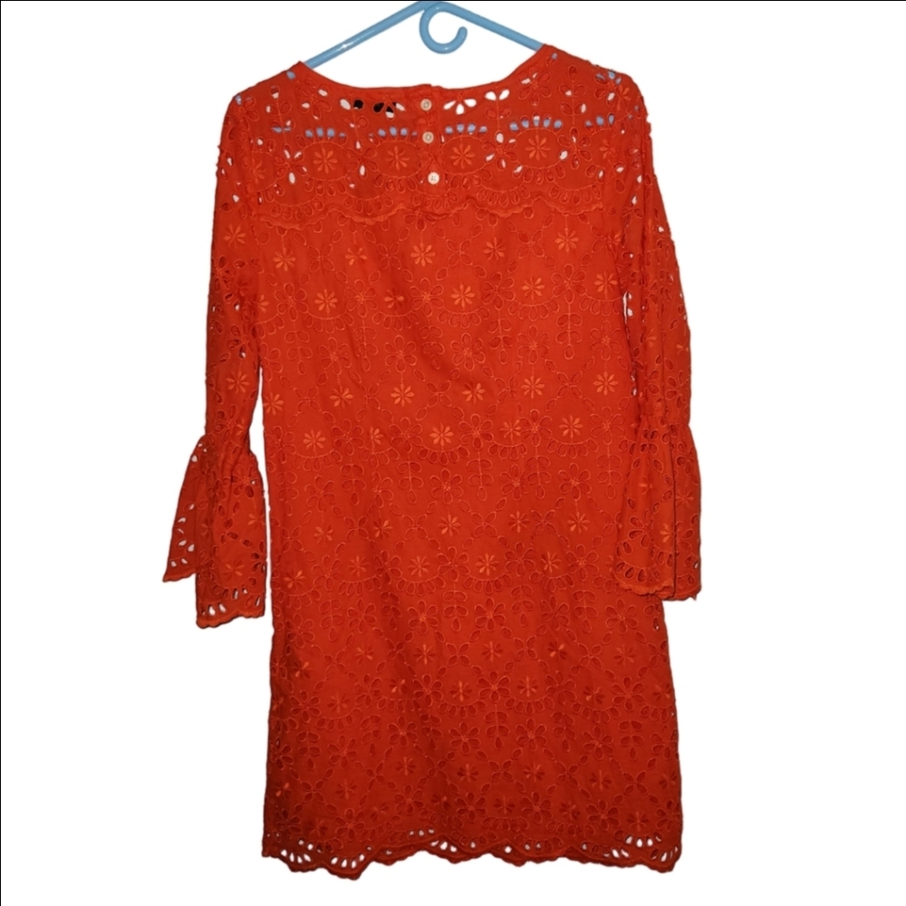 J.Crew Bell Sleeve Eyelet Cocktail Dress Sz 2 - Picture 5 of 10